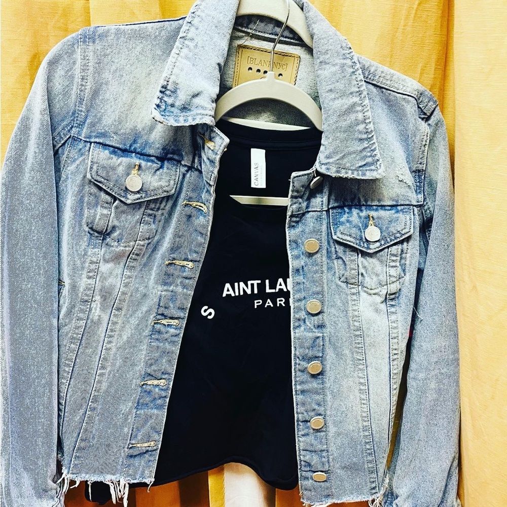 DESIGNER~ BLANK NYC DENIM FRINGE JACKET~ SIZE: XS